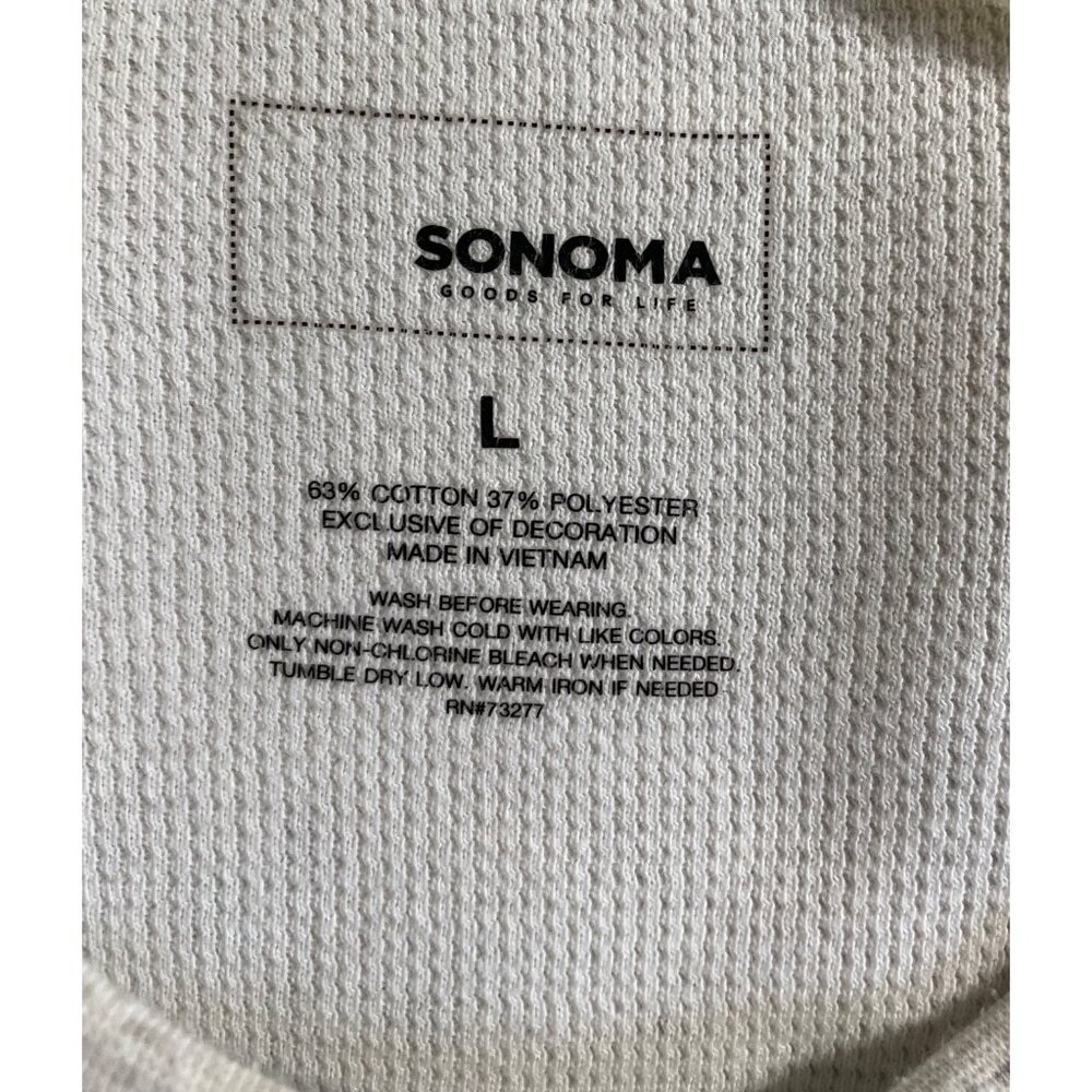 Sonoma Mens Heather Gray Thermal Waffle Knit Long Sleeve Shirt Size Large - Picture 6 of 6
